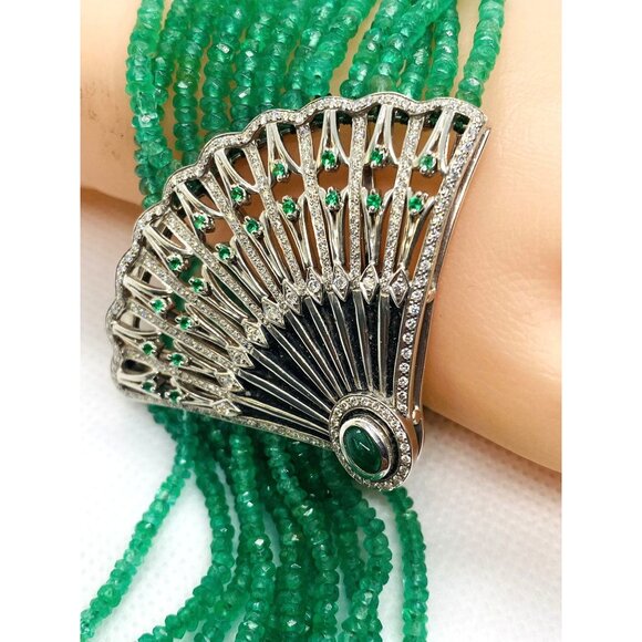 Ivanka Trump 18K 750 Emerald Diamond Lao Tong Collection Tassel Bracelet - Picture 5 of 16
